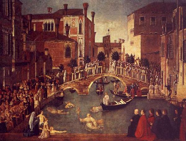 Gentile Bellini The Miracle of the True Cross near the San Lorenzo oil painting picture